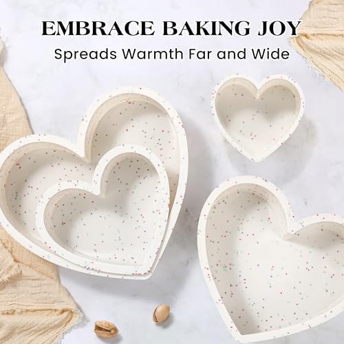 8 Inch Heart Shaped Silicone Cake Pans, Cream