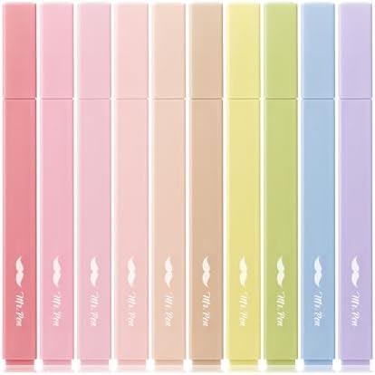 Mr. Pen- Aesthetic Highlighters No Bleed, 10 Pack, Assorted Colors | Chisel Tip, Cute Highlighters Assorted Colors for Journaling, Highlighting, Underlining, Fast Dry, Back to School Supplies