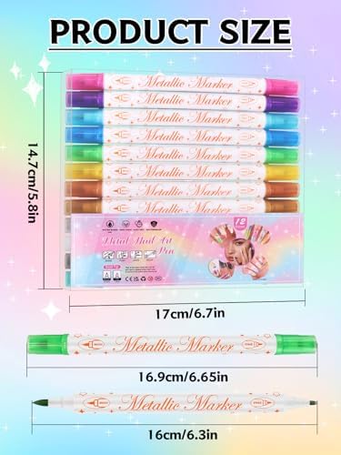 12 Colors 3D Nail Art Pens Set Kalolary Double-headed Nail Point