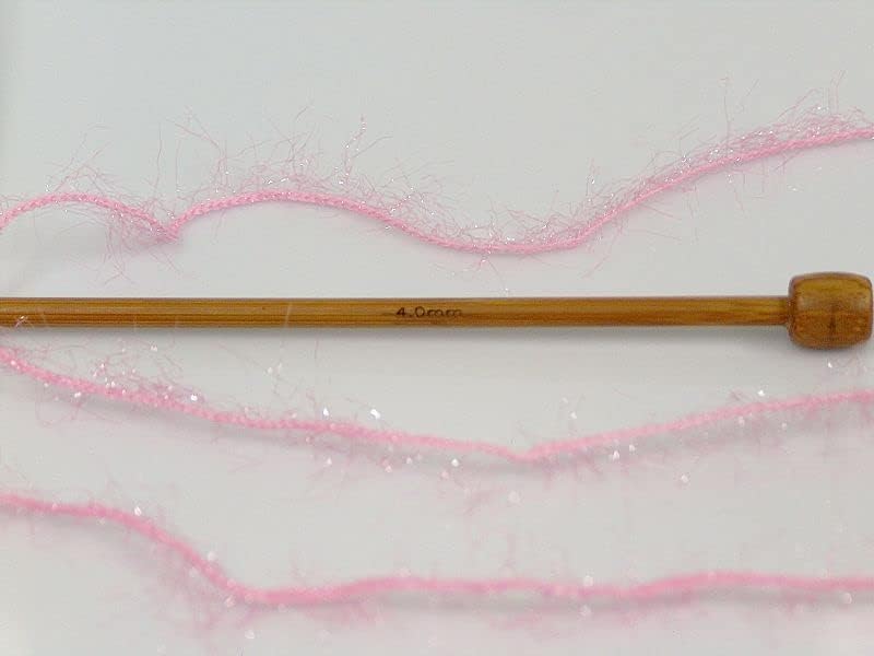 Sparkly Eyelash Fantasy Knitting Yarn | Metallic Lurex Nylon Short Eyelash Yarn | 50g (1.76oz) |140m(155 Yards) | Shiny Crochet Thread for Amigurumi & Decorative Projects (1 Skein, Light Pink)