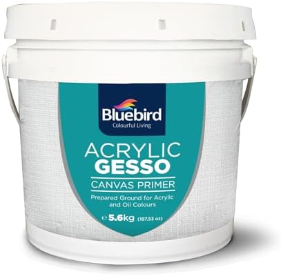BLUEBIRD Heavy Gesso Primer for Acrylic Painting, Gesso Surface Prep Medium for Acrylic Paint and Oil Paint (White, 197.5 Oz)