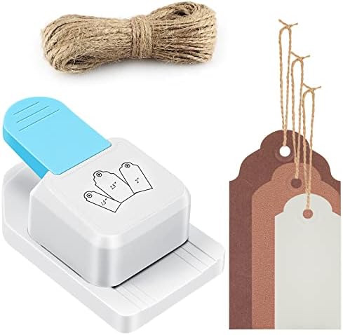 Lewtemi 3 in 1 Craft Tag Punch, 1.5/2/ 2.5" Gift Tag Paper Punches for DIY