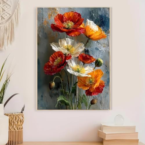 Square Diamond Painting Art Kits, Flowers DIY Square Diamond Art Home Decor