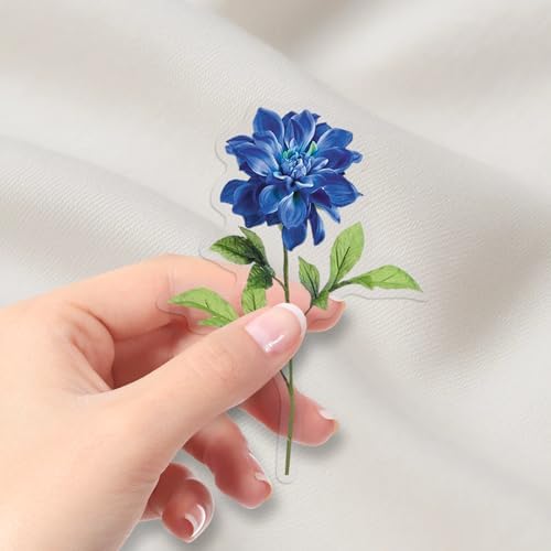 50PCS PET Transparent Floral Stickers, Waterproof Vinyl Fresh Flower Decals for Laptop, Luggage, Skateboard, Phone, Fridge, Trendy Stickers for Teens, Adults, Boys and Girls（Floral）