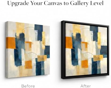 ART Floating Canvas Frame for 1"–1.25" Deep Gallery-Wrapped Canvas, Wood-Look Floater Frame for Stretched Canvas Prints & Wall, Black, 18" x 32"