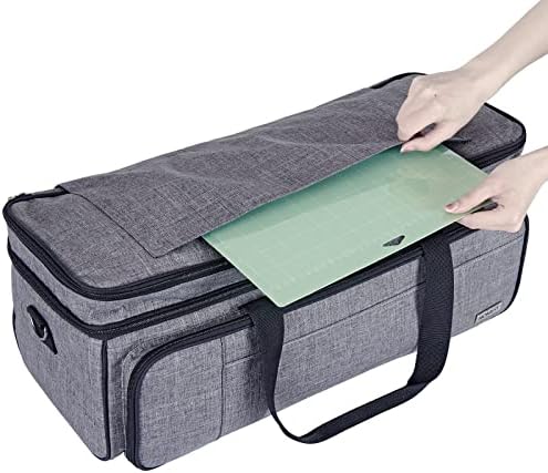 HOMEST Double Layer Carrying Case with Mat Pocket for Cricut and Tools