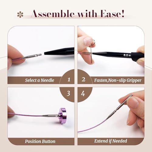 Yarniss 15 Pairs Interchangeable Circular Knitting Needle Combo with Case