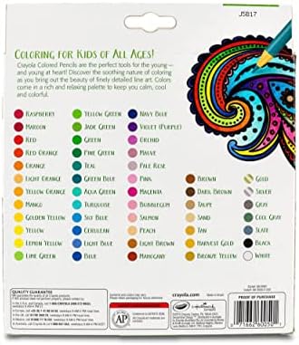 Crayola Colored Pencils For Adults (50ct), Colored Pencil Set for Adult Coloring Books, Coloring Set, Gift for Teens & Adults [Amazon Exclusive]
