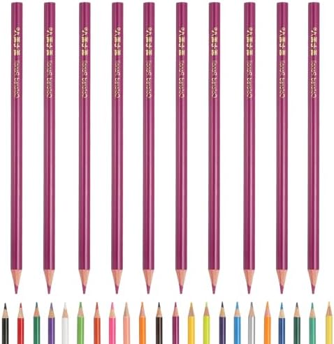 PATIKIL Colored Pencils, Rose Red Color Drawing Pencils with Oil-Based Cores Art Scrapbook Supplies for Adult Coloring Books Artists Beginners Drawing Sketching, 10 Pcs