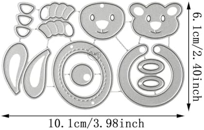 Patchwork Bunny Bear Metal Cutting Dies for Card Making