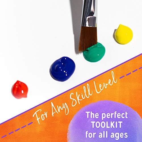 Crafts 4 All Artist Paint Brushes - Professional, Wide Tip, Nylon Hair Paintbrushes - Paintbrush Set of 12 for Acrylic, Watercolor, Christmas Decorations & Oil Painting