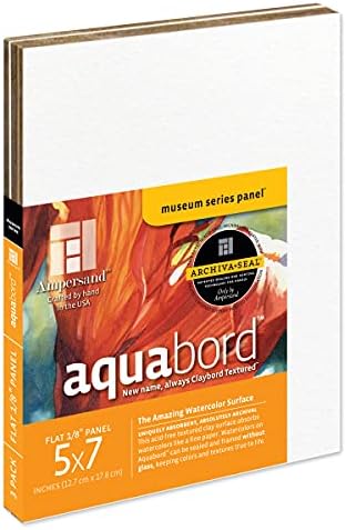 Ampersand Aquabord Panel for Watercolor and Gouache, 1/8 Inch Depth, 5X7 Inch, Pack of 3 (CBT05)