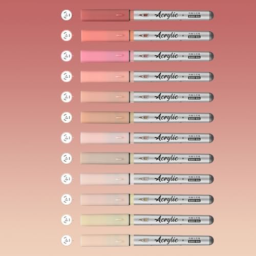 Skin Tone Acrylic Paint Pens,12 Color Paint Pen Markers,Brush Tip Paint Pens for Rock Painting Wood Glass Ceramic Canvas Stone DIY Crafts Making Art Supplies