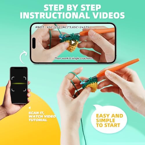 MOREJMTT Crochet Kit for Beginners, Learn to Crochet, Include Easy Knitting Soft Yarn, Step-by-Step Video Tutorial, Hook, Holiday Birthday Gift for Adults(2 Pack Ducks)