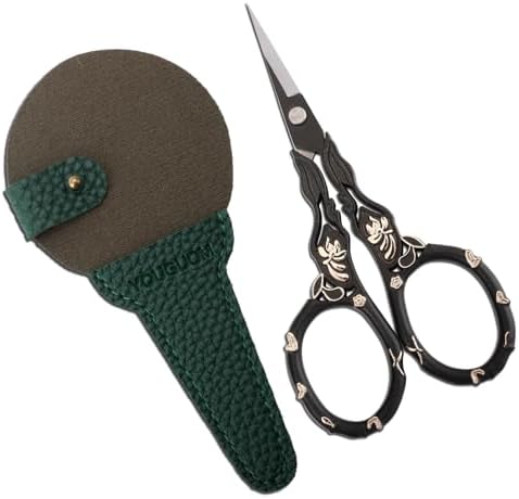 YOUGUOM Sewing Embroidery Scissors with Cover, Crochet Snips