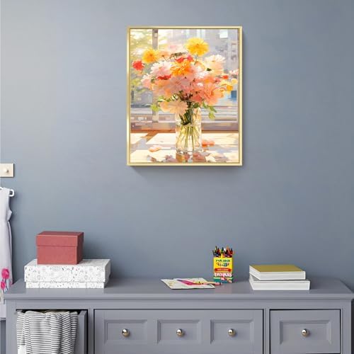 Arpilul Flowers Paint by Number for Adults-Paint by Numbers for Adults Beginner, Adult Paint by Number Kits on Canvas for Home Wall Art Decoration and Gifts 16x20Inch(Z-YH42)
