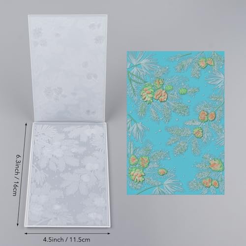BAOFALI 3D Pine Leaves, Pine Nuts Plastic Embossing Folders for DIY Scrapbooking Photo Album Card Paper Craft Decoration for Card Making,Embossing Template Paper Card Embossing Stencil
