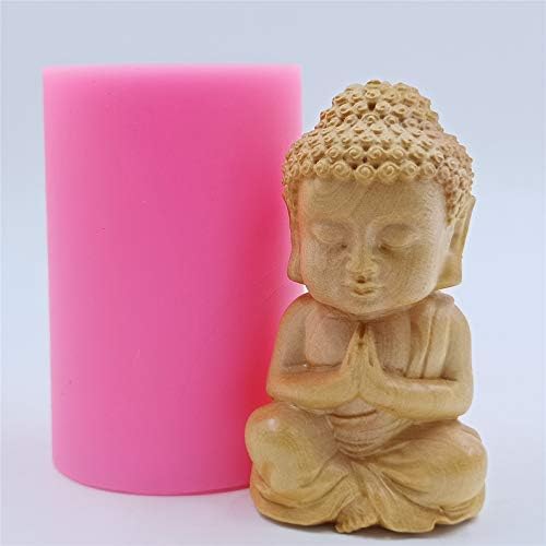 Bronze Buddha 3D Candle Mold for Candle Maker Soap Molds Polymer Clay Cold Porcelain Silicone Molds Resin Craft Mould