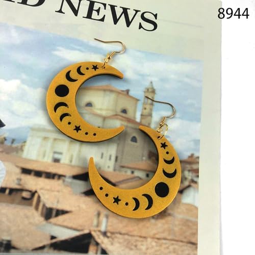 kingmise Celestial Moon Phase Resin Jewelry Mold Set, Crystal Snake Moon Earrings Silicone Mold, DIY Epoxy Resin Casting Molds with Accessories