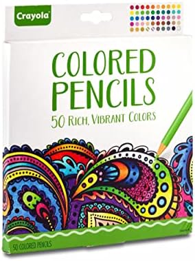 Crayola Colored Pencils For Adults (50ct), Colored Pencil Set for Adult Coloring Books, Coloring Set, Gift for Teens & Adults [Amazon Exclusive]