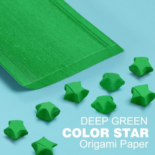 FoDau770 Solid Color Star Paper Strips - 360 Sheet, Green