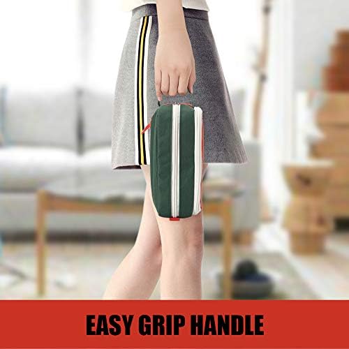 Sooez High Capacity Pencil Case, Big Pencil Bag Pouch Box Organizer Pen Case, Portable Journaling Supplies with Easy Grip Handle & Loop, Aesthetic Supply for Girls Adults, Orange