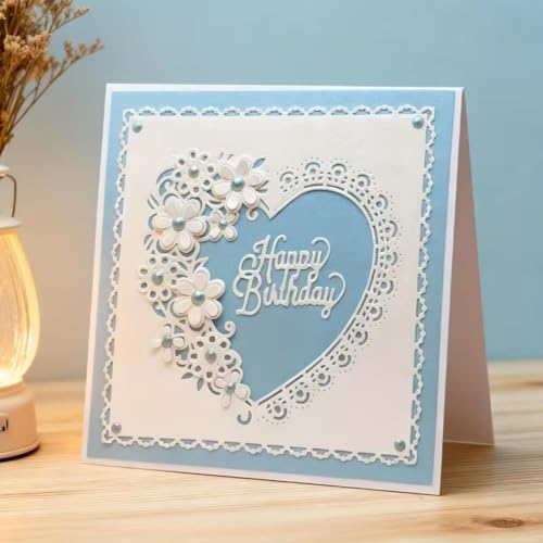 Cutting Dies Metal Stencils Scrapbooking Tools DIY Embossing Template for Paper Card Making Album Arts Crafts Supplies (Lace Heart- 11x10.2cm)