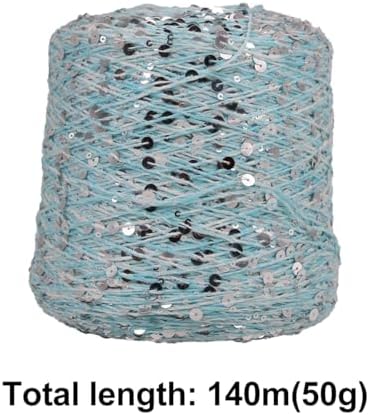 ECYC Ltd 153 Yards Cotton Sequin Yarn, Sparkle Sequin Thread for Knitting & Crocheting, DIY Craft Projects
