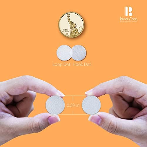 Self Adhesive Dots, Strong Adhesive 1400pcs (700 Pairs) 0.59" Diameter Sticky Back Nylon Dots, Hook & Loop Dots with Waterproof Sticky Glue Tapes, Suitable for Classroom, Office, Home (White)