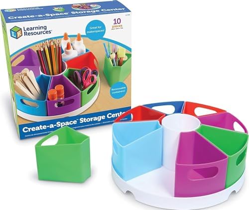 Learning Resources Create-a-Space Storage Center | Toy Desk Organizer, Classroom Workspace Must Haves, Homeschool Organization, Arts & Crafts, Caddy, Office & Teacher Supplies