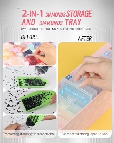 forever young 15PCS Diamond Painting Storage Containers Trays