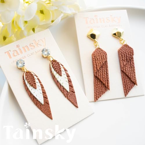 TAINSKY Leather Polymer Clay Cutters, Boho Clay Cutters, Multiple Clay Cutters for Polymer Clay Jewelry, 20 Pcs Tip Polymer Clay Cutters for Earrings