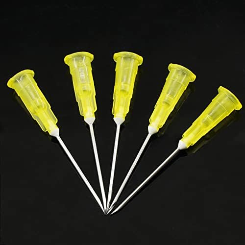 200 Pack 20Ga 1Inch Sterile Disposable Injection Needl with Cap for Scientific and Industrial Dispensing Needl Accessories