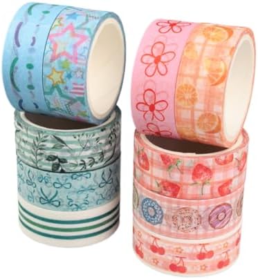 Washi Tape Set 10 Rolls - Colorful Theme Washi Tape