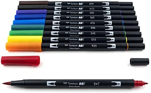 Tombow Dual Brush Marker 10-Piece Set: Primary