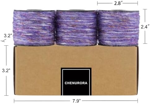 Artisanal Yarn Collection Multifiber Fancy Yarn for Knitting Crocheting Crafts DIY, Set of 3 Rolls(104 Starry Night Purple Haze)