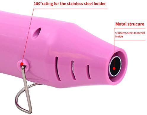 Heat gun mofa Resin Mini Heat Gun,6.6ft Cable 300W Heat Gun for Crafts,Acrylic Paint Dryer Multi-Purpose Electric Heating Nozzle (Rose)