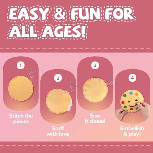 Cymbana Kids Sewing Kit, DIY Food Felt Plush Donuts, Ice Cream Kids Crafts