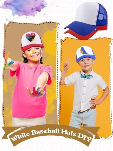 15 Pack Kids DIY Trucker Hats Bulk Summer Mesh Baseball Cap Blank Sublimation Trucker Cap for Child Summer
