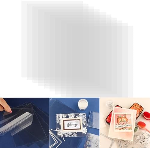 Briartw 10 Heat Resistant Clear Acetate Sheets - 8.5x11 inch for Embossing,Stamping,and Card Making | Perfect for Shaker Cards,Interactive Designs,and Scrapbook Overlays | Anti-static & Easy to Cut