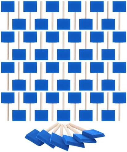Bates- Foam Paint Brushes, 3", 50 Pack, Blue Sponge Brushes for Painting, Sponge Paint Brush