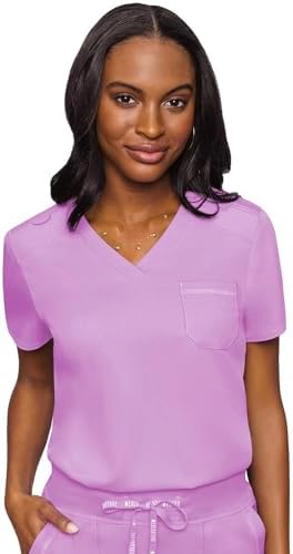 Med Couture Touch Women's Scrub Tops V-Neck Tuck-in Top with 1 Pocket