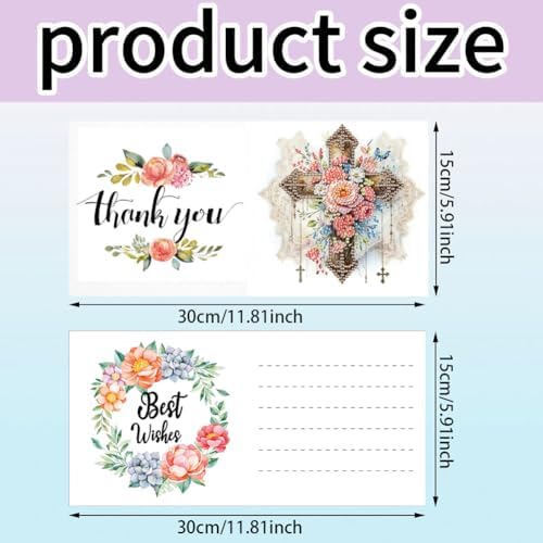 Diamond Art Cards with Envelopes–6PCS DIY Diamond Painting Greeting Cards Kit | Card Making Kit with Bling for Adults & Beginners | Birthday,Holiday & Thank You Cards (Belief)