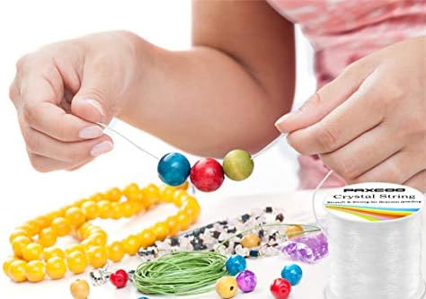 Paxcoo 0.8mm Elastic String, Stretchy Bracelet String Crystal String Bead Cord for Bracelet, Beading and Jewelry Making (120 m)