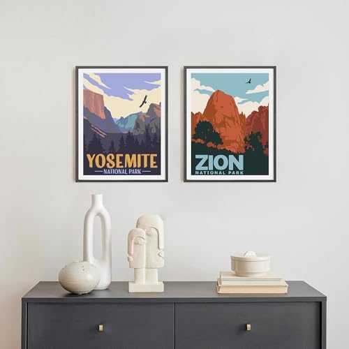 4 Pack National Park Paint by Numbers for Adults with Framed Canvas 8x12in