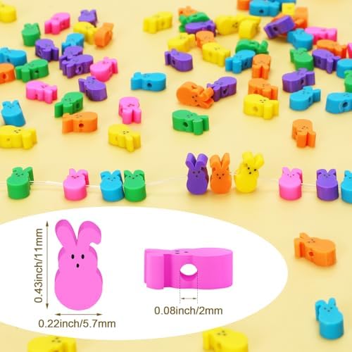300Pcs Easter Bunny Polymer Clay Beads for Jewelry Making