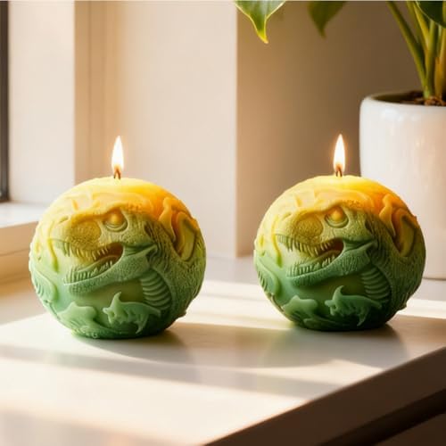 Konrisa Egg Shape 3D Dinosaur Resin Casting Mold for Candles Making, Silicone Candle Molds Aromatherapy Candles Handmade Wax Home Decoration