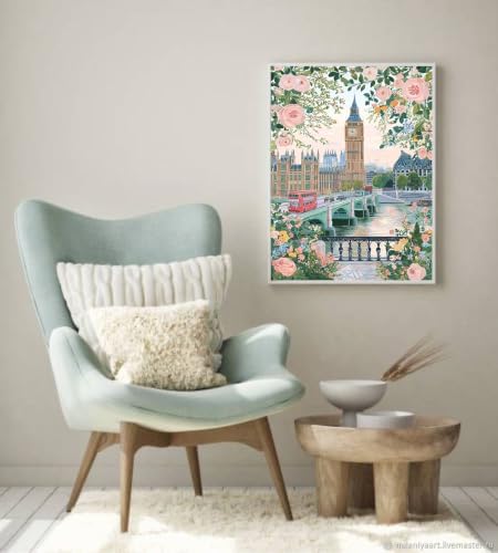 Big Ben in London Diamond Art Kits for Adults, Diamond Painting Kit Adults for Beginners, Round 5D DIY Dimond art,Full Drill Painting Kit Art and Crafts for Adults Home Wall Decor【11.8x15.7inch】
