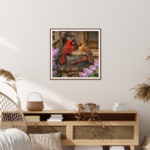 KUKUDEM Cardinal Diamond Painting Kit for Adults, Diamond Art Kit 12x12inch