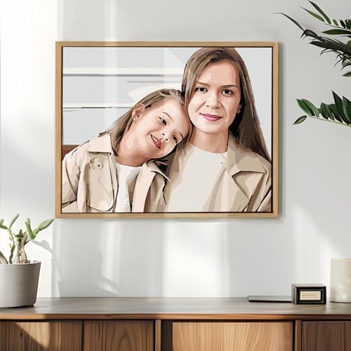 CUSTOM STEWARD Mother Day, Custom Paint by Numbers Kit, DIY Personalized Canvas Painting Set with Acrylic Paints, 3 Brushes, Numbered Canvas, Home Decor, Gifts for Mom from Daughter Son
